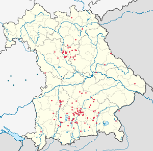 Mapa Bawaria ze znacznikami dla każdego kibica