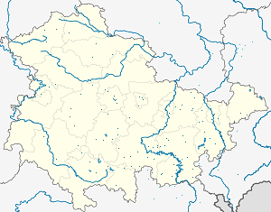 Kort over Thüringen med tags til hver supporter 