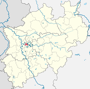 Mapa de Mülheim an der Ruhr con etiquetas para cada partidario.