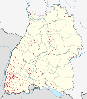 Map of Baden-Württemberg with markings for the individual supporters