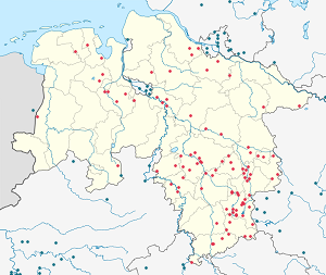 Karte von Niedersachsen mit Markierungen für die einzelnen Unterstützenden