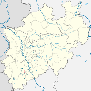 Mapa de Erftstadt con etiquetas para cada partidario.