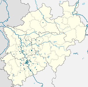 Mapa města Frechen se značkami pro každého podporovatele 