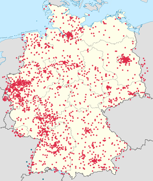 Karte von Deutschland mit Markierungen für die einzelnen Unterstützenden