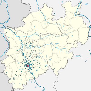 Karte von Köln-Innenstadt (Stadtbezirk) mit Markierungen für die einzelnen Unterstützenden