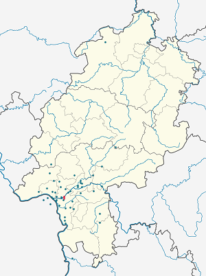 Mapa města Raunheim se značkami pro každého podporovatele 