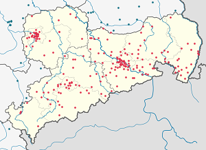 Karte von Sachsen mit Markierungen für die einzelnen Unterstützenden