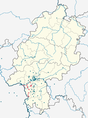 Karte von Kreis Groß-Gerau mit Markierungen für die einzelnen Unterstützenden