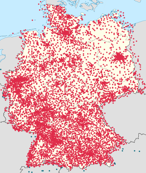 Carte de Allemagne avec des marqueurs pour chaque supporter