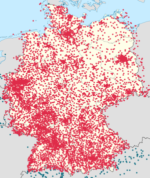 Karte von Deutschland mit Markierungen für die einzelnen Unterstützenden