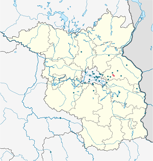 Mapa města Rehfelde se značkami pro každého podporovatele 