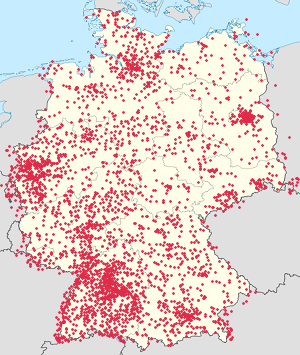 Mapa města Německo se značkami pro každého podporovatele 