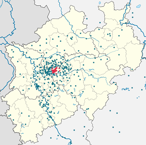 Map of Bochum with markings for the individual supporters