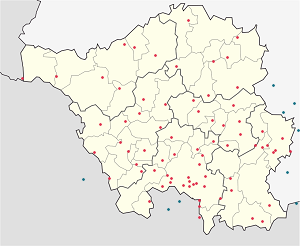 Mapa města Sársko se značkami pro každého podporovatele 