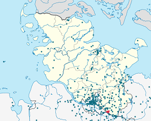 Biresyel destekçiler için işaretli Geesthacht haritası