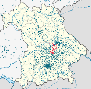 Landkreis Kelheim kartta tunnisteilla jokaiselle kannattajalle