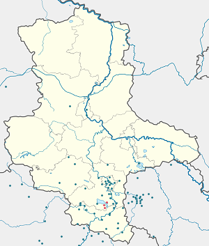 Karta mjesta Braunsbedra s oznakama za svakog pristalicu