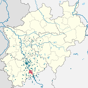 Karte von Bonn mit Markierungen für die einzelnen Unterstützenden