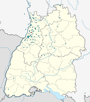 Mapa mesta Spöck so značkami pre jednotlivých podporovateľov