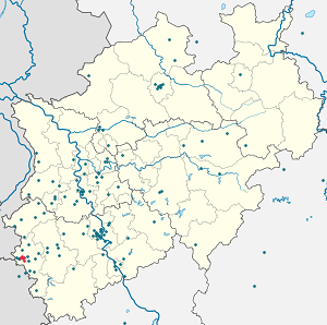 Karte von Aachen-Mitte (Stadtbezirk) mit Markierungen für die einzelnen Unterstützenden