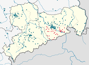 Map of Sächsische Schweiz-Osterzgebirge with markings for the individual supporters