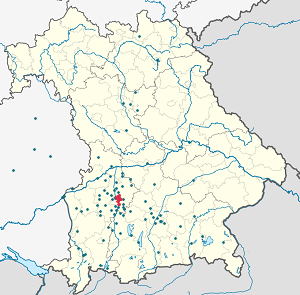 Karte von Augsburg mit Markierungen für die einzelnen Unterstützenden