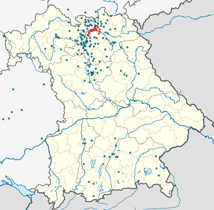 Karte von Landkreis Lichtenfels mit Markierungen für die einzelnen Unterstützenden