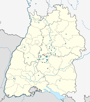Karta över Ammerbuch med taggar för varje stödjare