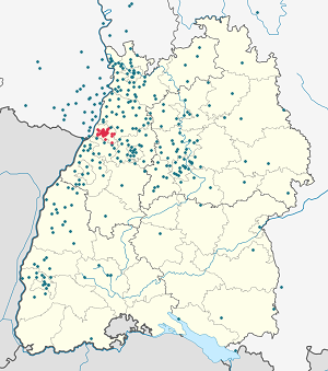Latvijas karte Karlsrūe ar atzīmēm katram atbalstītājam 
