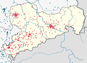Map of Saxony with markings for the individual supporters