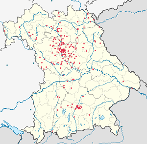 Karte von Bayern mit Markierungen für die einzelnen Unterstützenden