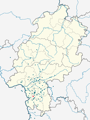 Kart over Pfungstadt med markører for hver supporter