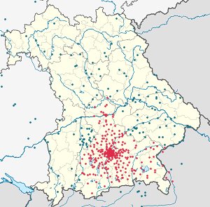 Karte von Oberbayern mit Markierungen für die einzelnen Unterstützenden