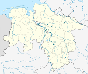 Latvijas karte Samtgemeinde Rethem/Aller ar atzīmēm katram atbalstītājam 