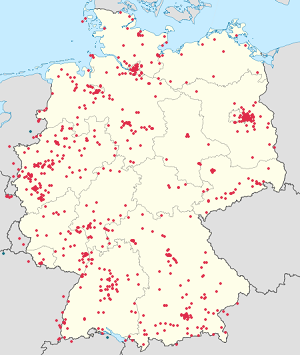 Karte von Deutschland mit Markierungen für die einzelnen Unterstützenden