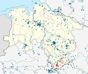 Mappa di Circondario di Gottinga con ogni sostenitore 