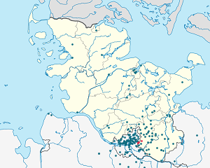 Mapa de Barsbüttel con etiquetas para cada partidario.