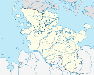 Χάρτης του Σλέσβιχ με ετικέτες για κάθε υποστηρικτή 
