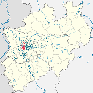 Karte von Duisburg mit Markierungen für die einzelnen Unterstützenden