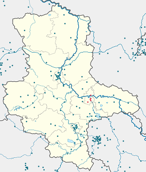 Map of Dessau-Roßlau with markings for the individual supporters