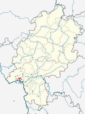 Harta lui Wiesbaden cu marcatori pentru fiecare suporter