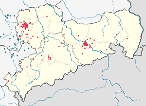 Karta över Sachsen med taggar för varje stödjare