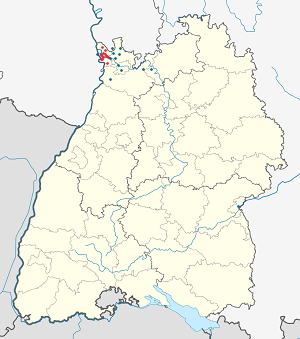 Zemljevid Mannheim z oznakami za vsakega navijača