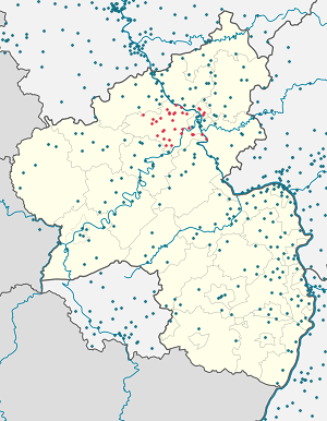 Mapa mesta Landkreis Mayen-Koblenz so značkami pre jednotlivých podporovateľov
