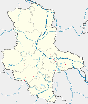 Mapa de Saxônia-Anhalt com marcações de cada apoiante