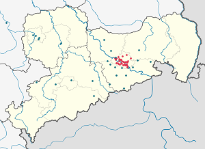 Karta mjesta Dresden s oznakama za svakog pristalicu