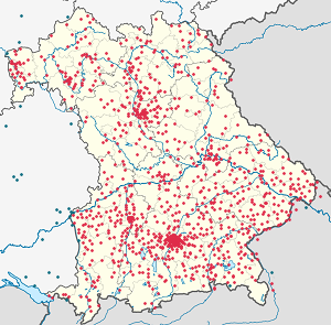 Karte von Bayern mit Markierungen für die einzelnen Unterstützenden