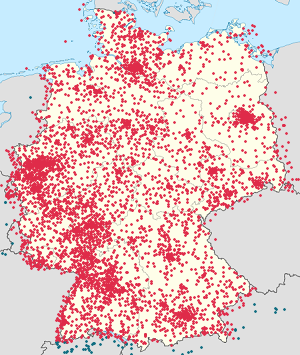 Karte von Deutschland mit Markierungen für die einzelnen Unterstützenden