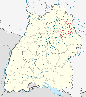 Map of Landkreis Schwäbisch Hall with markings for the individual supporters