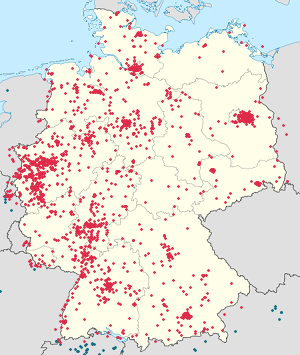 Map of Germany with markings for the individual supporters